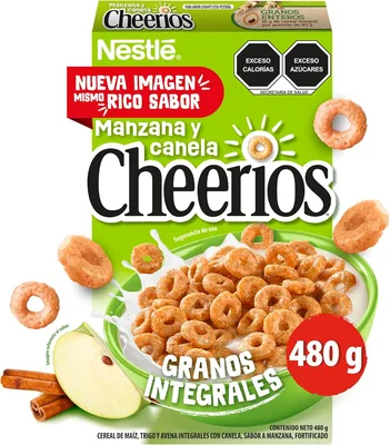 Nestlé Cheerios Aritos Integral de Manzana y Canela, Fortificado con Vitaminas y Minerales - 480g (30% Off)