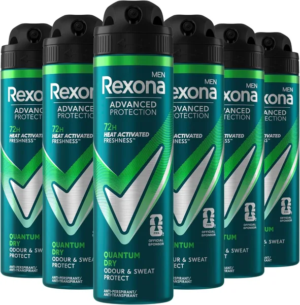 Rexona Heren Geavanceerde Bescherming Quantum Dry Anti-transpirant Spray | 82% Korting