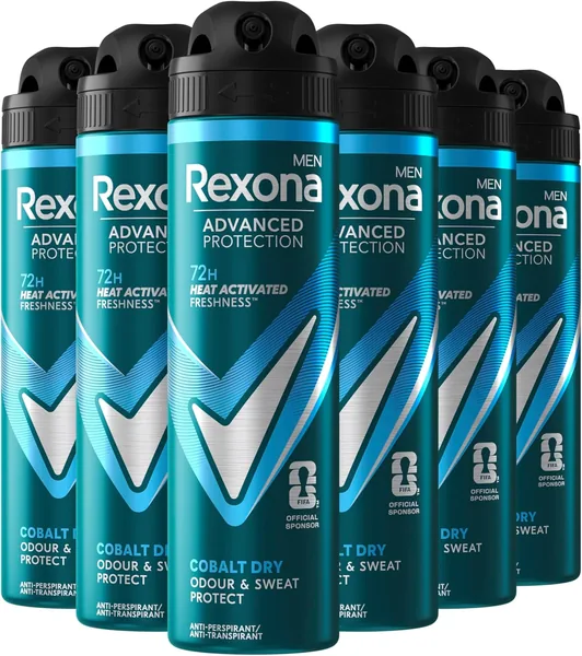 Rexona Heren Avansbescherming Kobalt Droge Antiperspirant Spray | 41% Korting
