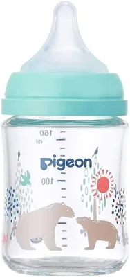 Pigeon Bear Breastfeeding Bottle 160ml, Light Blue - 8% Off