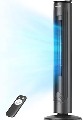 Pelonis Tournefeuille Silencieux 4.2m/s avec Télécommande de Refroidissement et Support, 9 Heures Timer, 4 Modes, 5 Vitesses, Mode Intelligent, LED