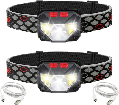 SKY-TOUCH 2 Pack Headlamp - 800 Lumens, Waterproof, Motion Sensor