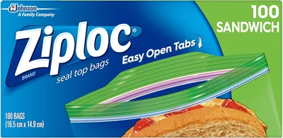 Ziploc Grip'n Seal Sandwich Bags, 100-Pack
