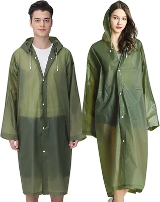 Cosowe Rain Ponchos Adult Reusable 2-pc Raincoats with Hood & Drawstring - Best Deal