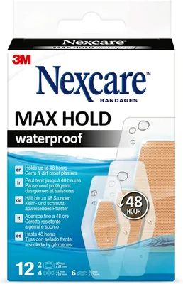 Nexcare Max Hold Waterproof Plasters Pack of 12 Best Deal
