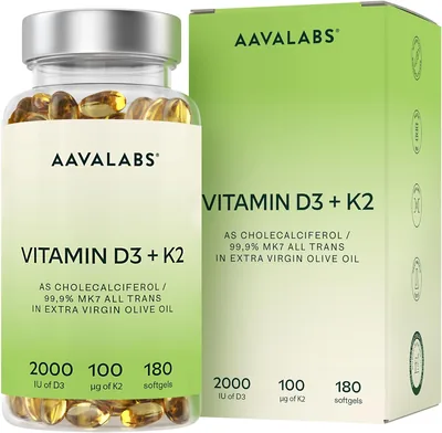 Kompleks witaminy D3 i K2 2000 IU + 100 μg z oliwą z oliwek - Suplement kapsułki