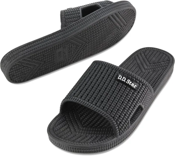 D.D.Star Big Size Bathroom Slippers For Men and Women Non-Slip Quick Drying Shower Shoes Comfortable And Soft Sole Slide On Sandal