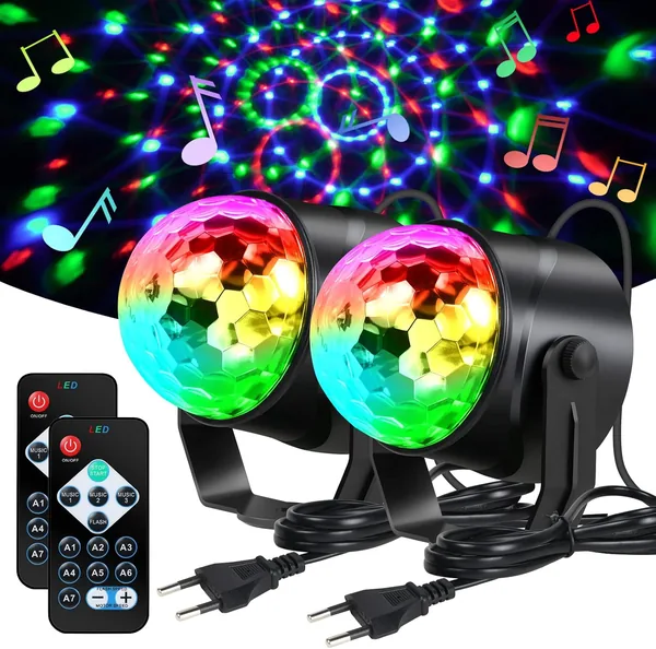 Balles de disco URAQT 2 packs, 7 couleurs lumières jeux 3 modes avec télécommande - 15% de réduction