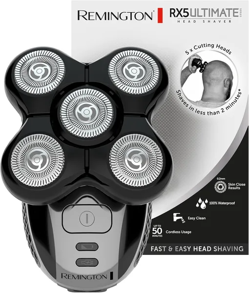 Rasoir électrique Remington RX5 Ultimate 50% Off - 5 têtes rotatives pour une barbe lisse