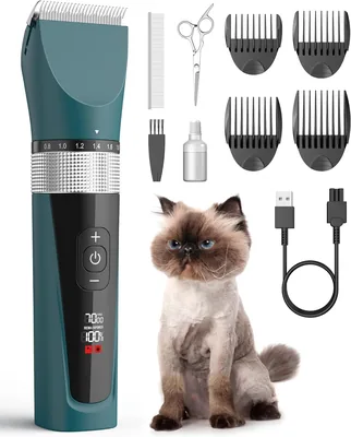 Oneisall Kat Haarborstel voor Tangy Coaten, 5 Snelheden, Stil Draadloos Kat en Hond Schaar voor Lang Haar, IPX6 Waterdicht Hond Borstel - 15% Korting