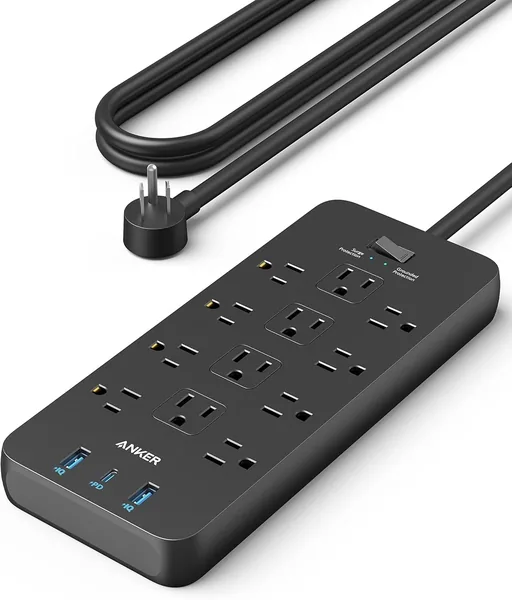 Anker Power Strip Surge Protector Outlet Extender 5ft Extension Cord