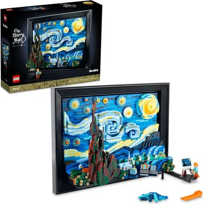 Lego® Ideas Vincent Van Gogh: La Noche Estrellada; Diseño de Interiores con Figura Coleccionable