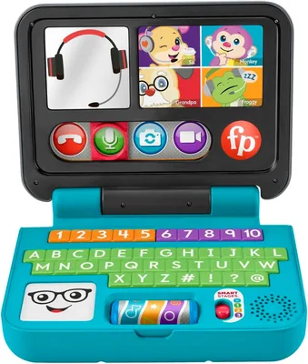 Fisher-Price Ríe y Aprende Juguete para Bebés Mi Primer Laptop de Aprendizaje con Luces y Sonidos