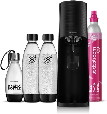 SodaStream Terra Nero Water Carbonatore: Risparmia il 26% - Con Cilindro Co2 per 60 Litri di Acqua Gassata