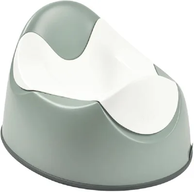 Béaba Ergonomique Pot d'Apprentissage pour Bébé, Poignées Antidrapantes sur le Bol, Sceau Non-Glissant, Hygiénique, Facile à Nettoyer, Fabriqué en France, Vert Sage