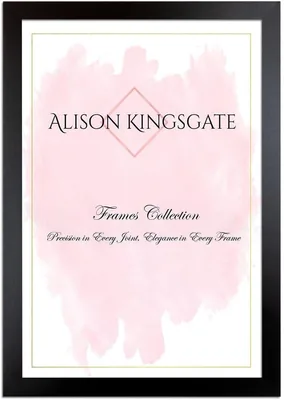Alison Kingsgate Sleek BLACK Picture Frame for Photos & Posters - A3 | Engineered Wood, Shatterproof