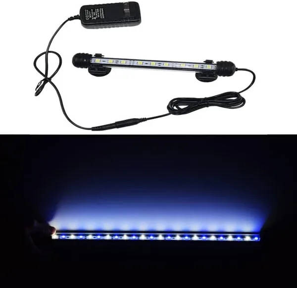 LED Aquarium Light IP68 Waterproof 30cm for Over 10 Gallons White & Blue