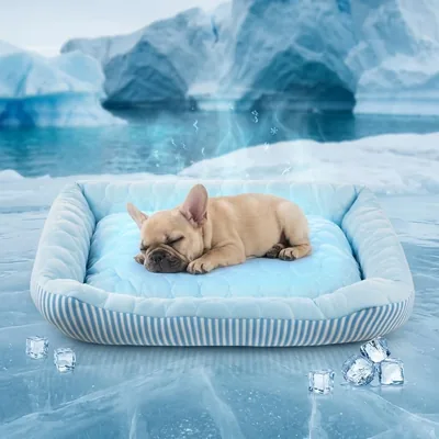 Dog Cooling Mat Self-Cooling Silk Fabric Washable Summer Bed