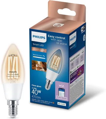 Philips Smart Lighting C35 LED Bulb 2700K-6500K, 470Lm - 20% Off