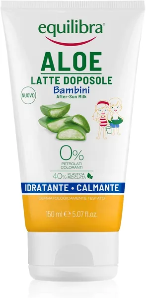 Equilibra Solari, Latte Doposole per Bambini con Aloe, Basato su Olio di Mandorle Dolci, Estratto di Camomilla, Panthenolo, Vitamina E e Citron - 25% di Sconto