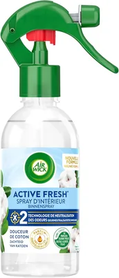 Air Wick Neutraliseur d'Odeurs Spray avec Huiles Essentielles Blanc Coton Doux