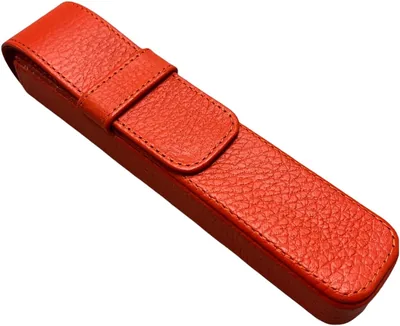 Estuche Porta Pluma PERRÉ de Piel Genuina (Naranja) para 2-3 plumas o bolígrafos