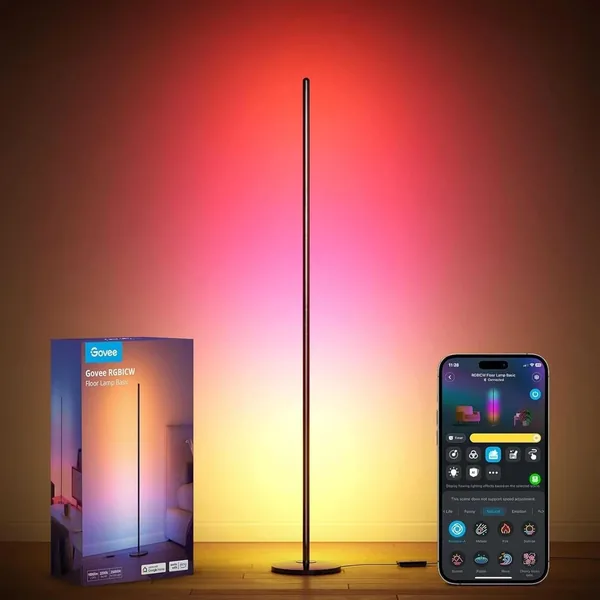 Lámpara de pie moderna Govee, lámpara LED RGBIC con 16 millones de colores y 61 modos de escena, compatible con Alexa y Google Assistant (Mejor Oferta)