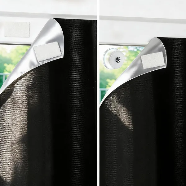 SwartLife Verduisteringsgordijn, Tijdelijk Gordijn met Suction Cups en Velcro, 240x145 cm | Best Deal