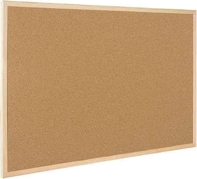 Tableau de bulletin Raylu en liège naturel avec cadre en bois de pin, ensemble de tableaux d'avis avec panneaux et kit de montage (60x40cm) - Meilleures affaires
