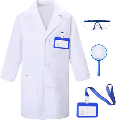TOGROP 4Pcs Lab Costume for Kids Role Play