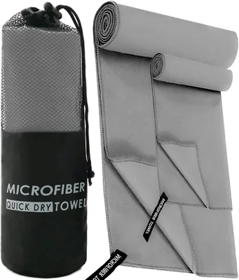 Toalla Microfibra Secado Rápido 2 Pack, Toalla Deportiva Ligera y Portátil para Playa, Natación, Yoga y Gimnasio - 10% de Descuento