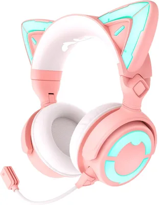 YOWU RGB Cat Ear Headphone 4: Wired & Wireless Gaming Headset