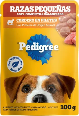 Pedigree - Sobres para Perro, Raza Pequeña, Sabor Cordero, Ingredientes Naturales, 24 Sobres, 100g c/u (13% Off)