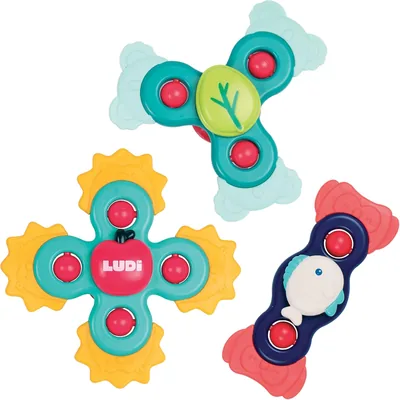 Ludi - Spinne à Main pour Bébé - Jouet de Bain avec Poignée Ventouse - À partir de 10 Mois - Meilleur Prix