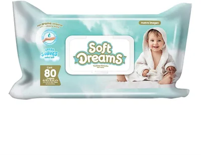 Soft Dreams Toallitas Húmedas para Bebé Hipoalergénicas con Aroma Relajante, 80 toallitas
