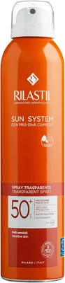 Rilastil Sun System Spray Solare Trasparente SPF 50+, 200 ml, Protegge dalle scottature, macchie e arrossamenti, Resiste all'acqua, A