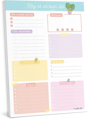 The Yellow Clip - Planificador diario sin fecha, lista de tareas y planificador de escritorio, planificador por día