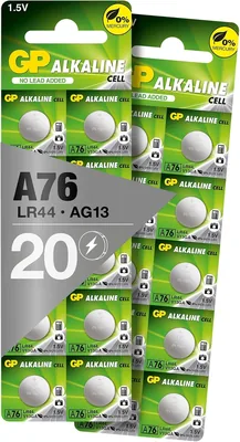 LR44 Button Batteries, 20 Pack, 1.5V Alkaline