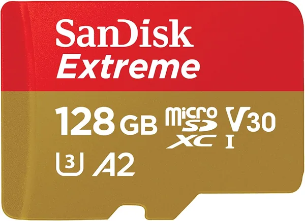 SanDisk Extreme microSDXC UHS-I Memory Card 128 GB + Adapter