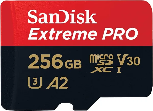 SanDisk 256GB Extreme Pro microSD UHS I Card for 4K Video on Smartphones, Action Cams & Drones