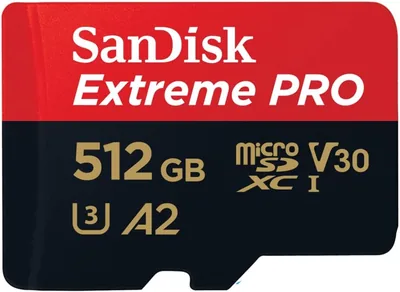 SanDisk Extreme PRO 512GB MicroSDXC UHS-I Card met SD-adapter (A2 App Performance, 2 jaar RescuePRO Deluxe Software, Leessnelheid)