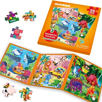 Quokka Magnetische Puzzelboek 2-in-1 voor Kinderen 3-5 - 36 Magneten Afrika - Ideaal Reistje - Compact Magnetspel 3