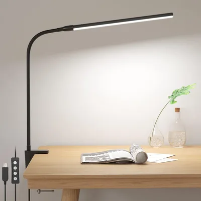 Lepro Desk Lamp Clip on Lamp, 10 Brightness Levels, Dimmable USB Clamp