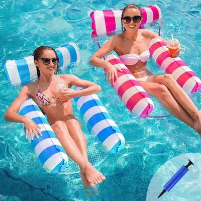 MLRYH Svimmbad Flottande Vattenarmchair, 4 i 1 Inflatabel Hammock/Armchair/Lounge Chair/Pad, Vattensofa, Svimmmat