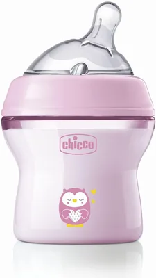 Bottiglia Chicco Natural Feeling Anti-Colic, 150 ml, Silicone Flessibile, 0 M+