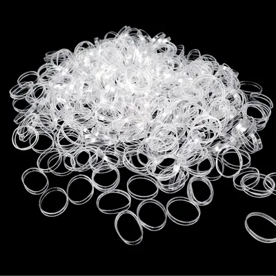 Élastiques de cheveux Hanyousheng pour enfants, 500 pièces en caoutchouc transparent