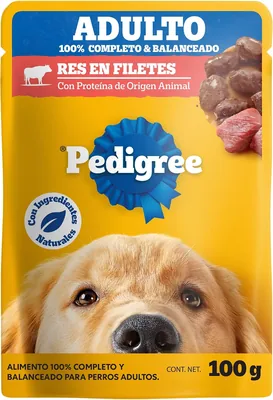 Pedigree Alimento Húmedo para Perro Adulto Res En Filetes 24 Sobres
