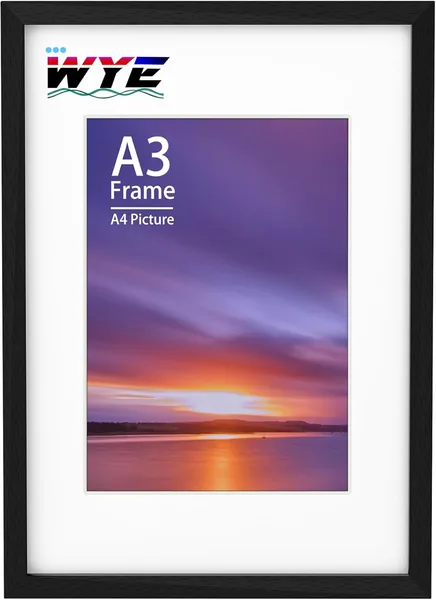 A3 Frame Wooden Photo Frame Picture Frames 11.7x16.5 Inch (29.7x42 cm)with Plexiglass for Wall Mount