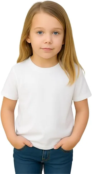 Moneysavers Kids Round Neck Girls T Shirt 170 GSM Pure Cotton Basic Colors