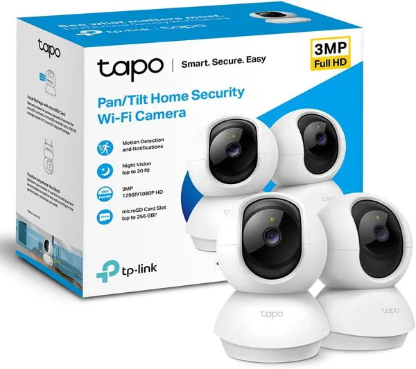 Tapo 2K Pan/Tilt Indoor Security WiFi Camera 2 Pack